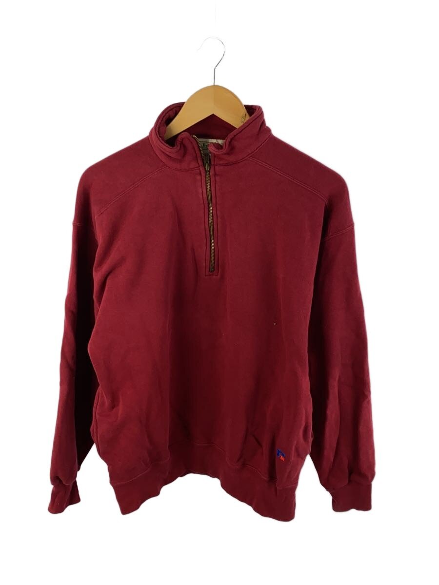 【中古】L.L.Bean◆×Russell Athletic/90s/ハーフジップスウェット/L/綿織物/RED【メンズウェア】