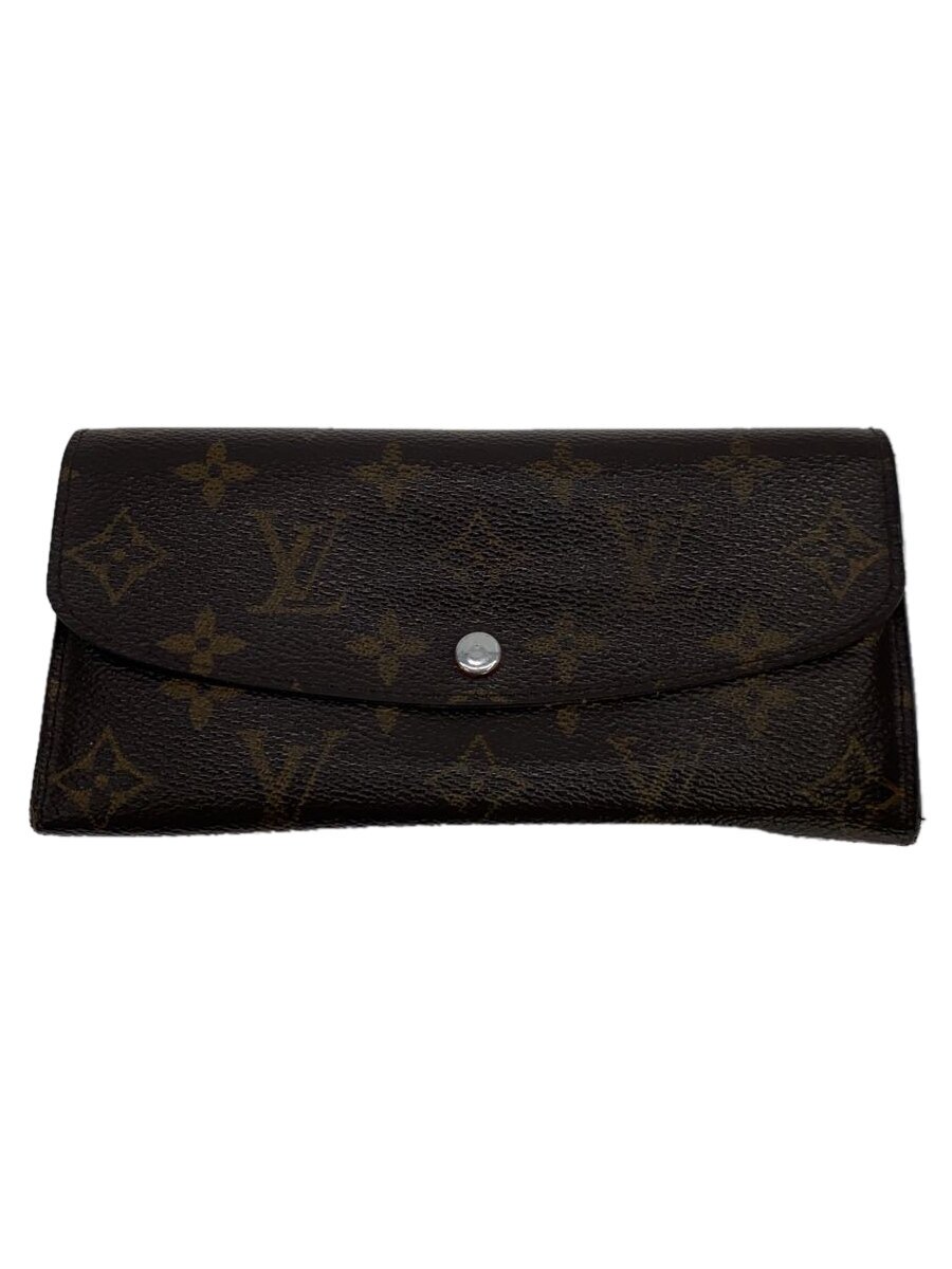 【中古】LOUIS VUITTON◆ポルト・フォイユ・エミリー_モノグラム・キャンバス_BRW_フューシャ/PVC/BRW/総柄/レディース【服飾雑貨他】