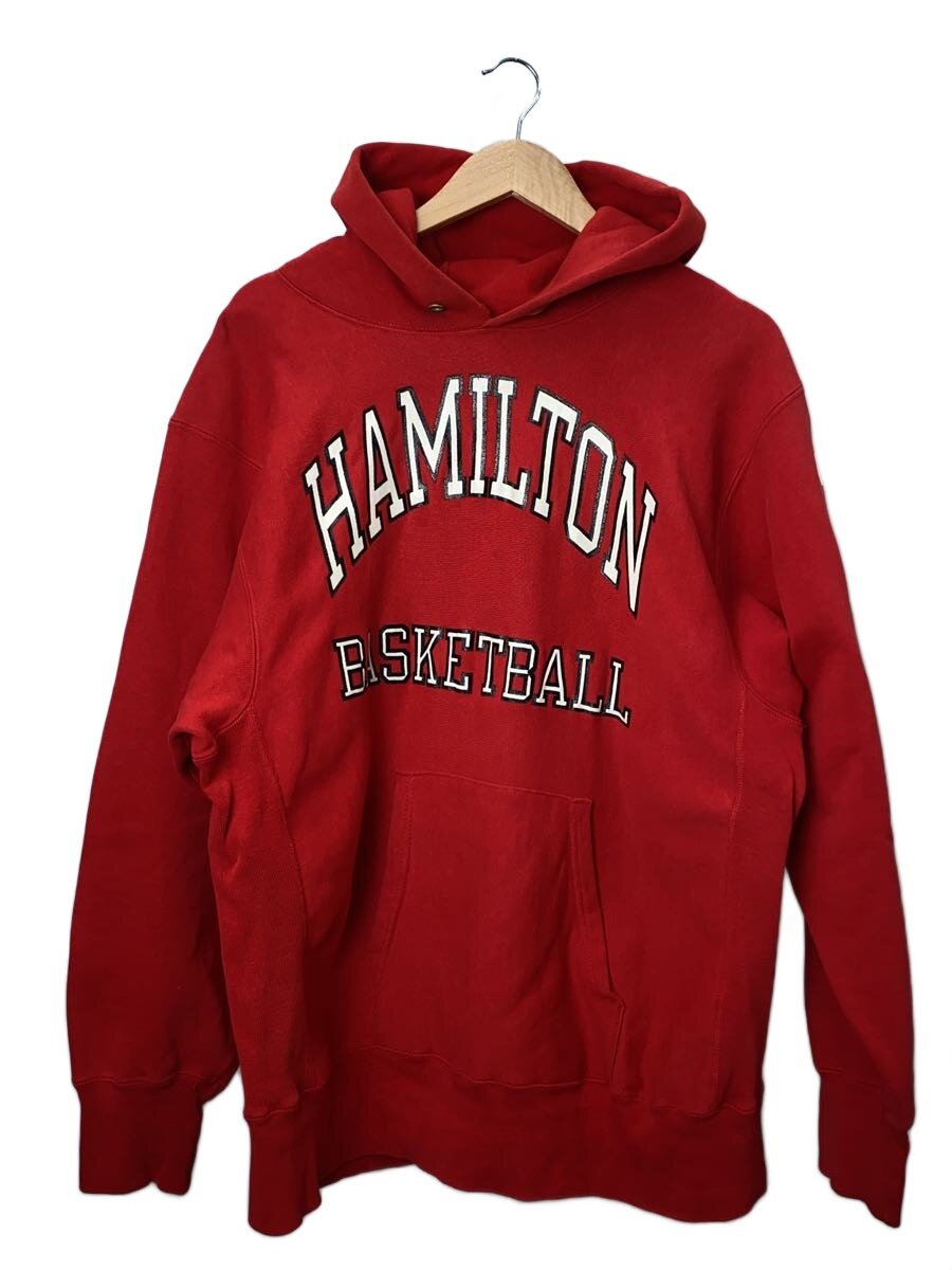 【中古】Champion◆80S/トリコタグ/HAMILTON/USA製/パーカー/XL/綿織物/赤いこと【メンズウェア】