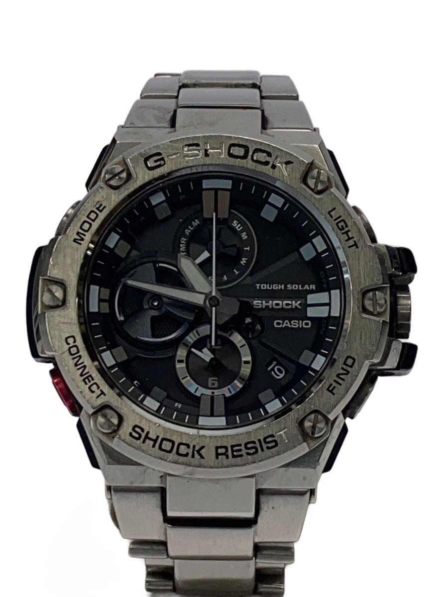 【中古】CASIO◆ソーラー腕時計・G-SHOCK/アナログ/ステンレス/BLK/SLV/SS【服飾雑貨他】|2nd STREET 店