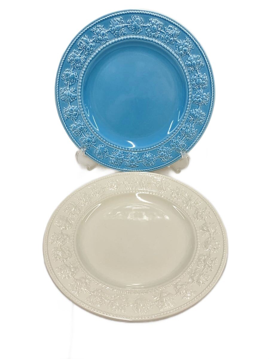【中古】WEDGWOOD◆festivity blie/festivity ivory/プレート/2点セット/WHT【キッチン用品】