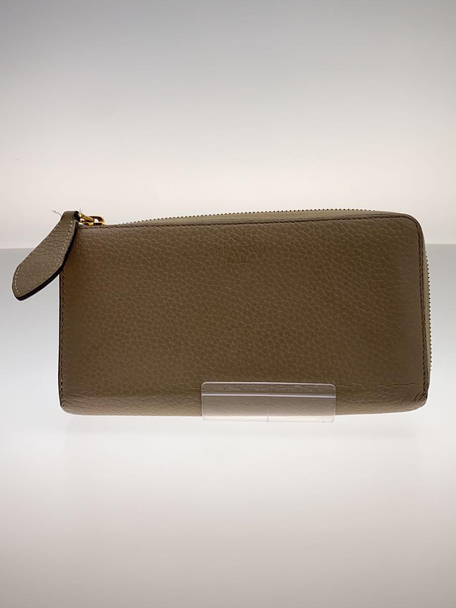 【中古】LOUIS VUITTON◆ポルト・フォイユ・コメット_トリヨン_BEG/牛革/GRY/レディース【服飾雑貨他】