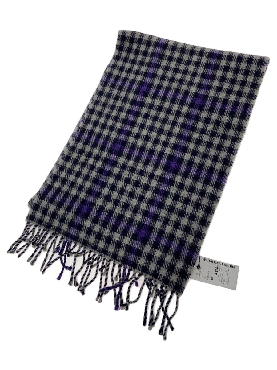 【中古】Joshua Ellis◆えり巻き/カシミヤ/GRY/チドリ透かし彫り/レディース【服飾雑貨他】