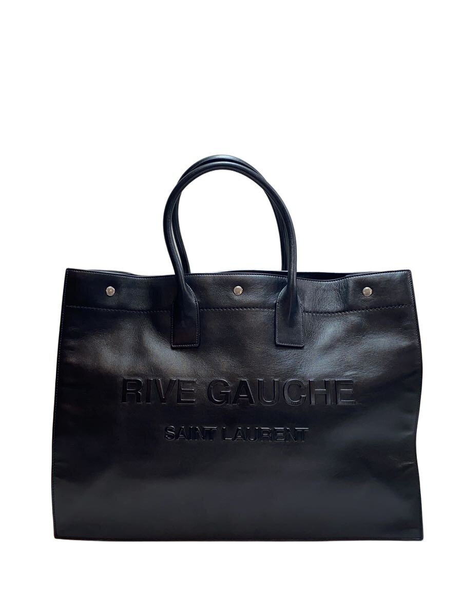 【中古】SAINT LAURENT◆RIVE GAUCHE/トートバッグ/なめし革/BLK/GNR57273・0522【御徒面子】
