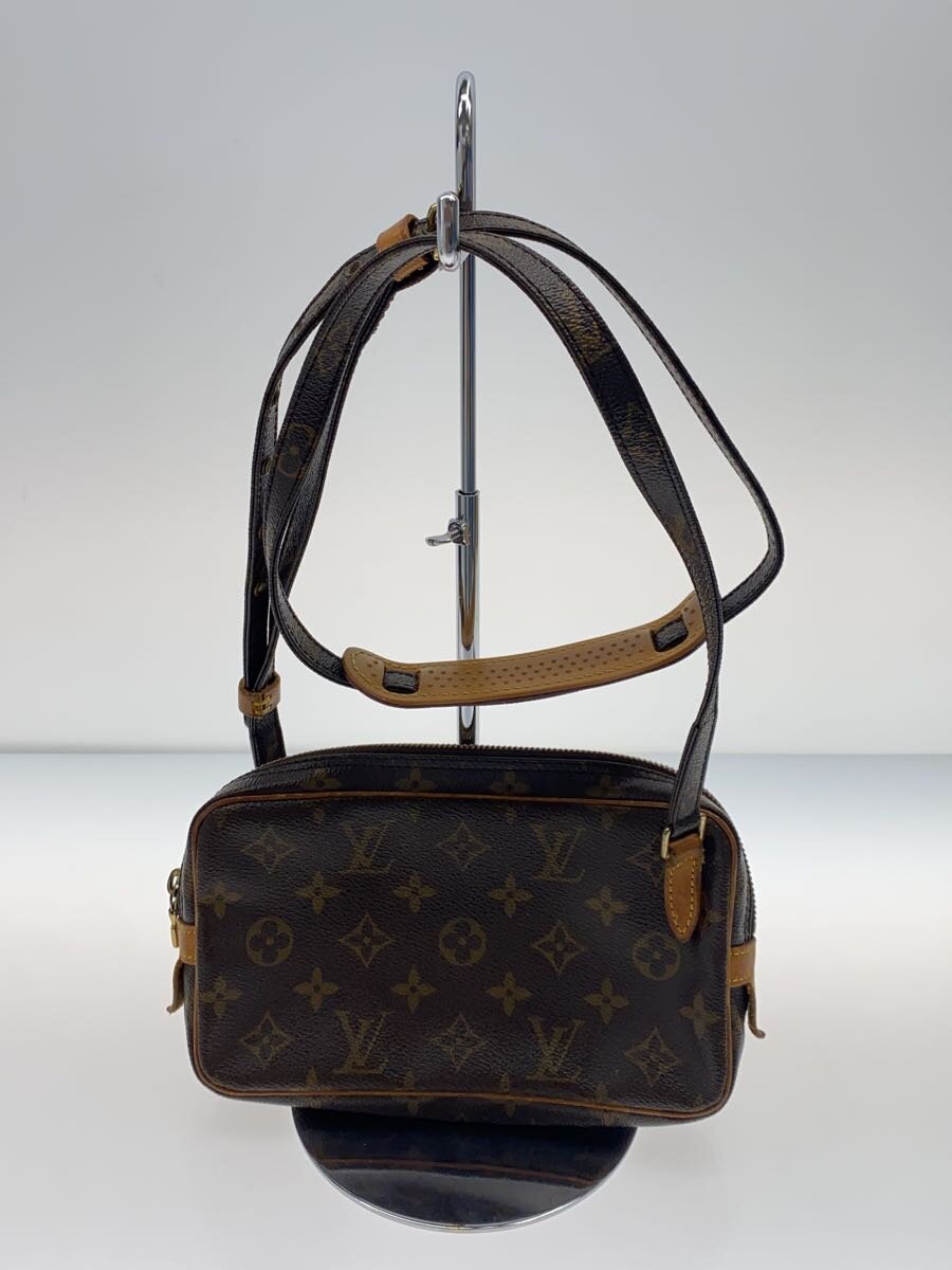 【中古】LOUIS VUITTON◆ポシェット・マルリー・バンドリエール_モノグラム・帆布/PVC/BRW【御徒面子】