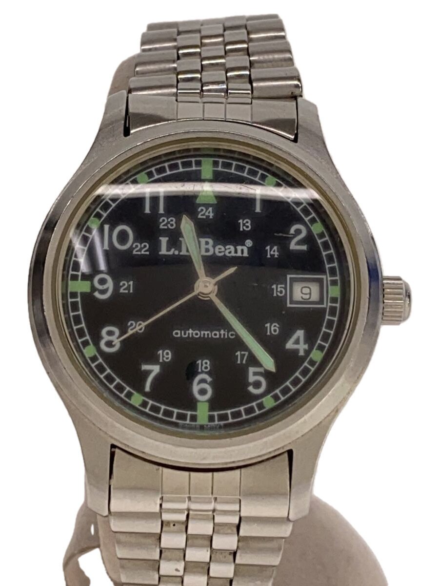 【中古】L.L.Bean◆水晶体曇り/1980年月日/自動小銃巻ウオッチ/アナログ/ステンレス鋼/BLK/SLV//【服飾雑貨他】