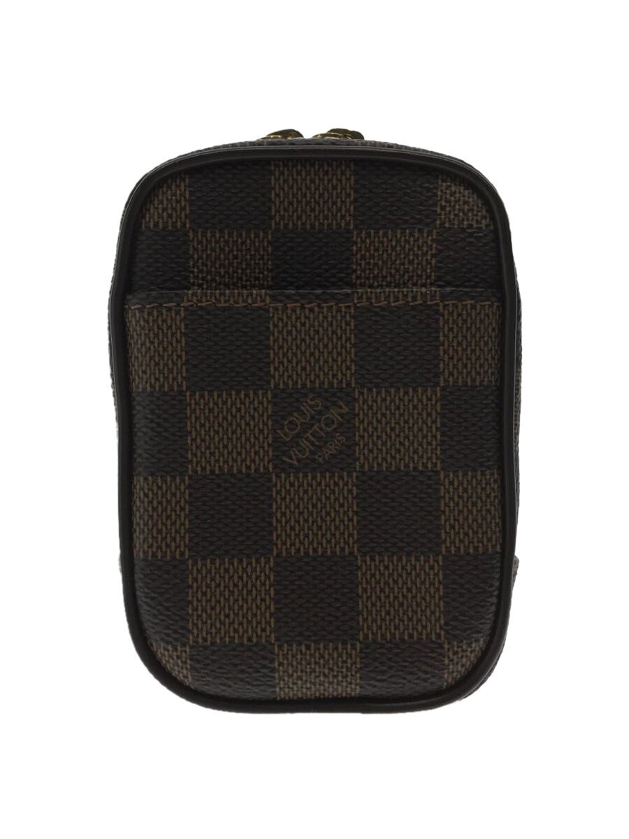 【中古】LOUIS VUITTON◆エテュイオカピPM_ダミエ・エベヌ_BRW/PVC/BRW【御徒面子】