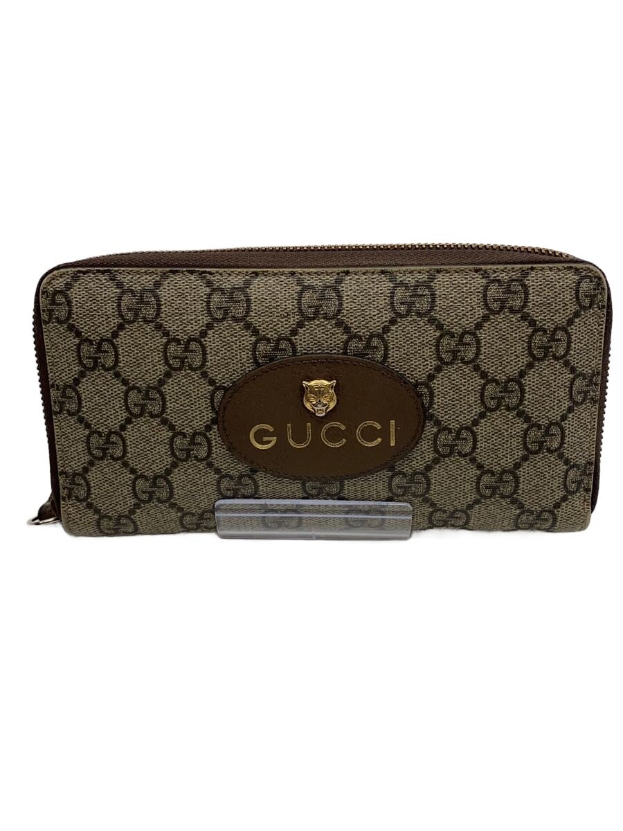 【中古】GUCCI◆長金入れ/なめし革/BRW/総柄/レディース【服飾雑貨他】