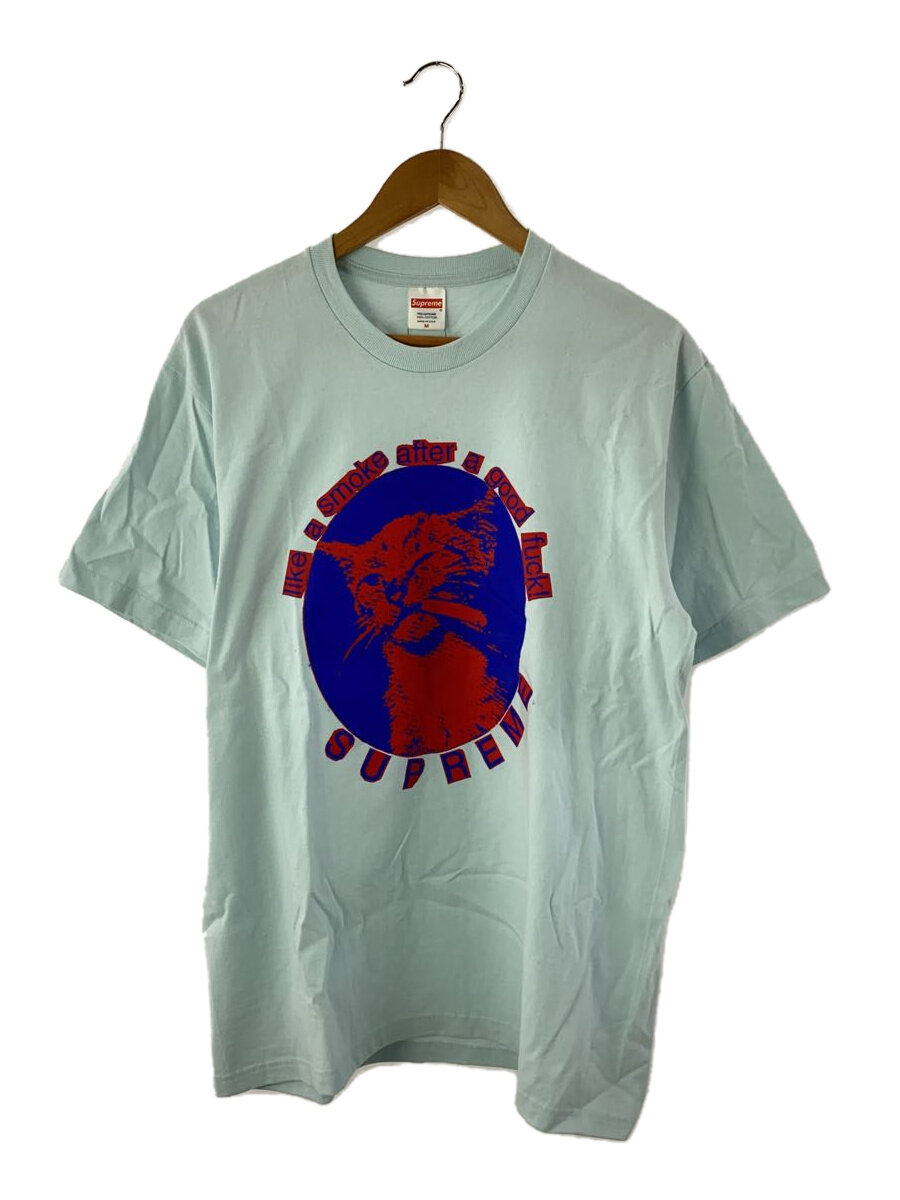 【中古】Supreme◆23/like a smoke after a good fuck Tee/M/綿織物/BLU/襟ヨゴレ//【メンズウェア】