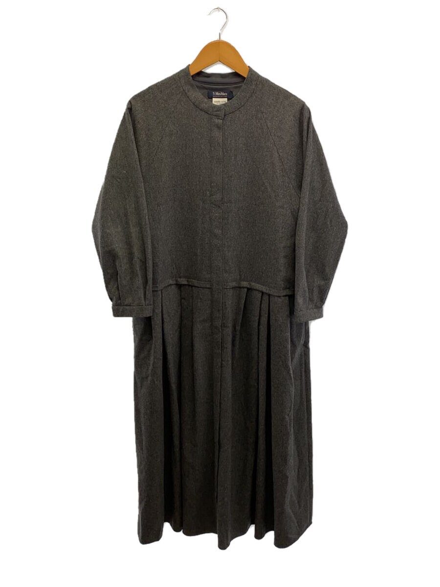 【中古】S Max Mara◆長袖衣装/8/羊毛/GRY/無地【レディース御召しもの】