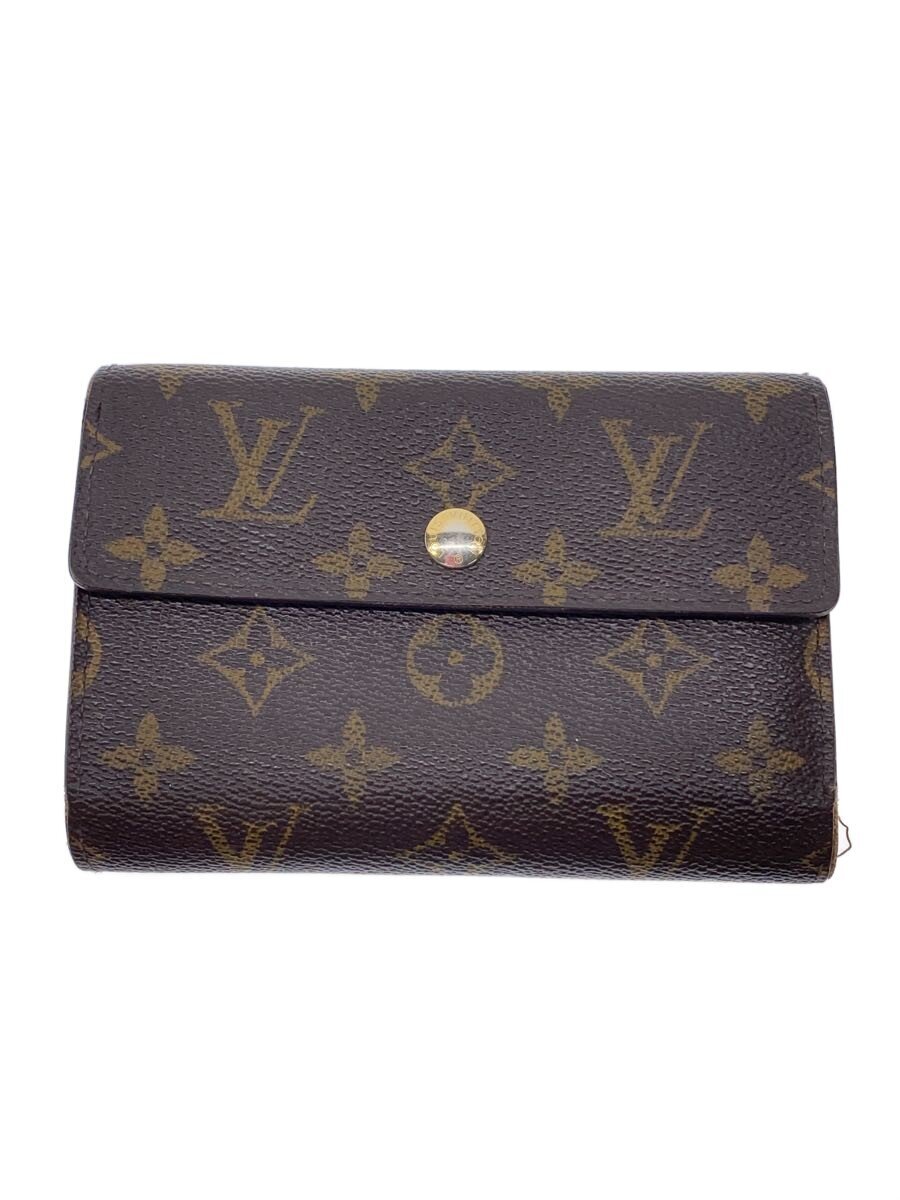 【中古】LOUIS VUITTON◆ポルト・フォイユ・アレクサンドラ_モノグラム・帆布/PVC/BRW/メンズ【服飾雑貨他】