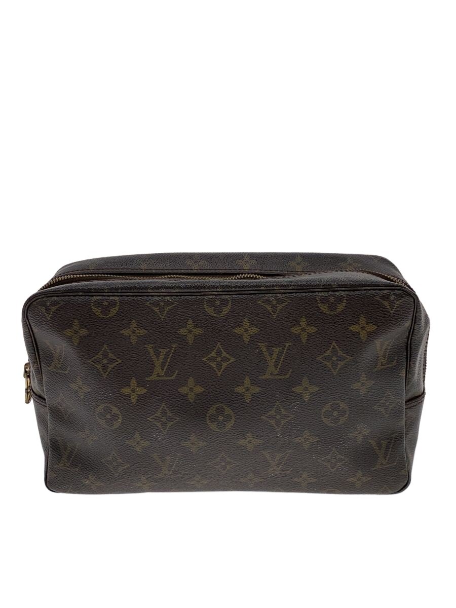 【中古】LOUIS VUITTON◆トゥルース・トワレット28_モノグラム・帆布/PVC/BRW/総柄【御徒面子】