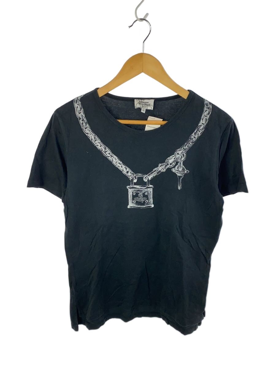 【中古】Vivienne Westwood MAN◆南京錠/ティーシャツ/50/綿織物/BLK/刷り上げる/VW-LP-82081//【メンズウェア】