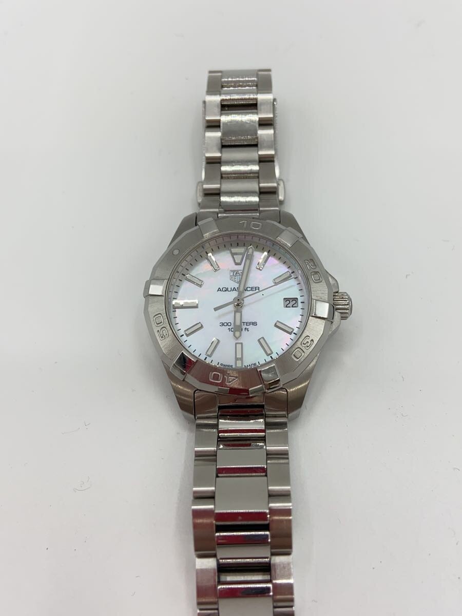 【中古】TAGHeuer◆Aquaracer/箱有/石英ウオッチ/アナログ/ステンレス鋼/WHT/しろがね色/SS/WBD1311【服飾雑貨他】