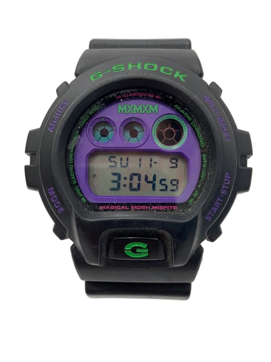 【中古】CASIO◆石英ウオッチ/デジタル/天然ゴム/PUP/BLK/DW-6900FS/MXMXM【服飾雑貨他】
