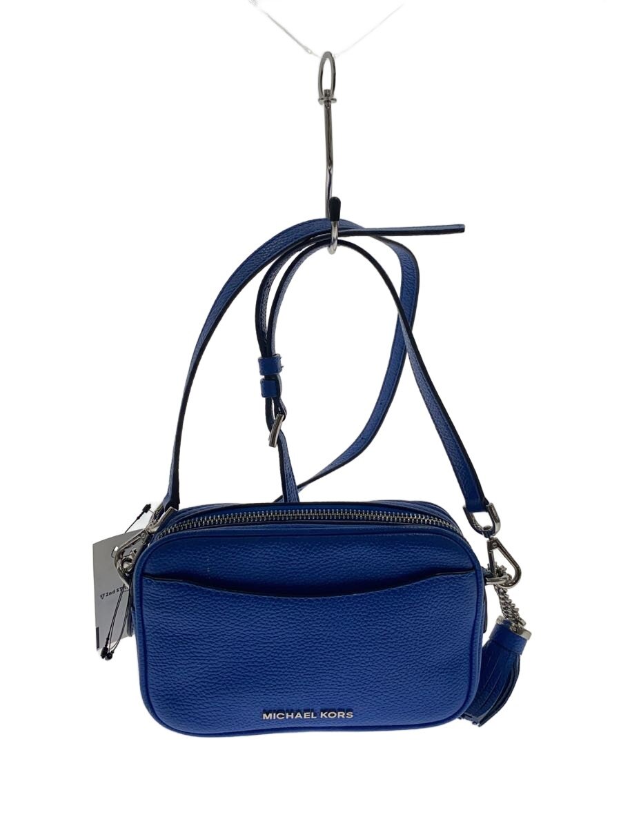 【中古】MICHAEL KORS◆ショルダーバッグ/なめし革/BLU/無地/AC-1901【御徒面子】