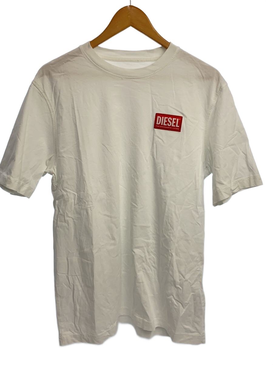 【中古】DIESEL◆プルオーバー/L/綿織物/白いこと/BOXロゴタイプ/ディーゼル【メンズウェア】