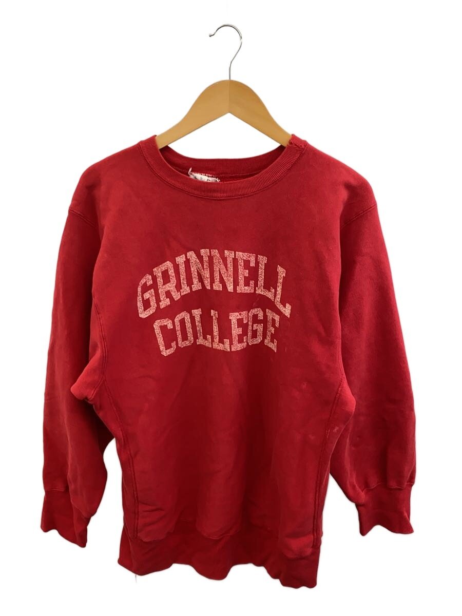 【中古】Champion◆80～90s/Reverse Weave/USA製/カレッジロゴスウェット/XL/綿織物/RED【メンズウェア】