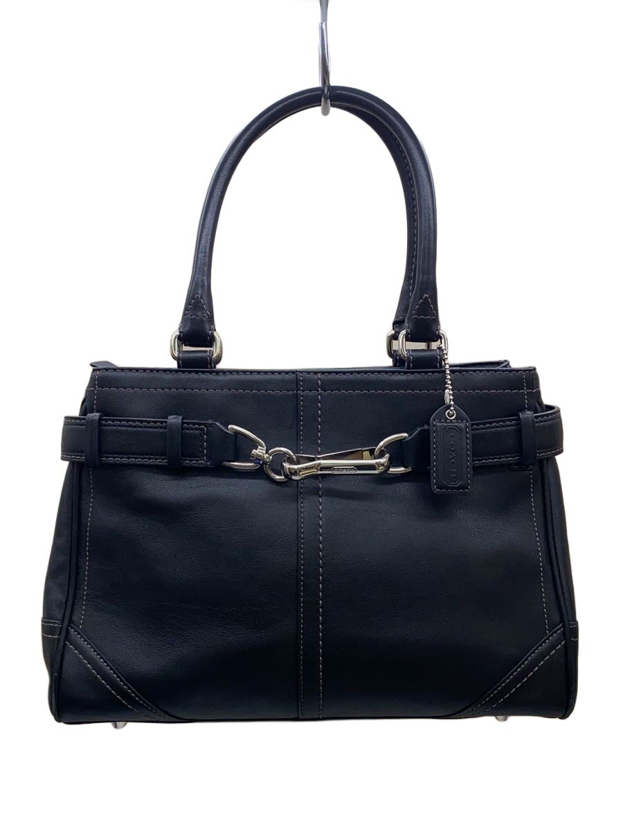 【中古】COACH◆ハンドバック/なめし革/BLK/無地/F11199//【御徒面子】