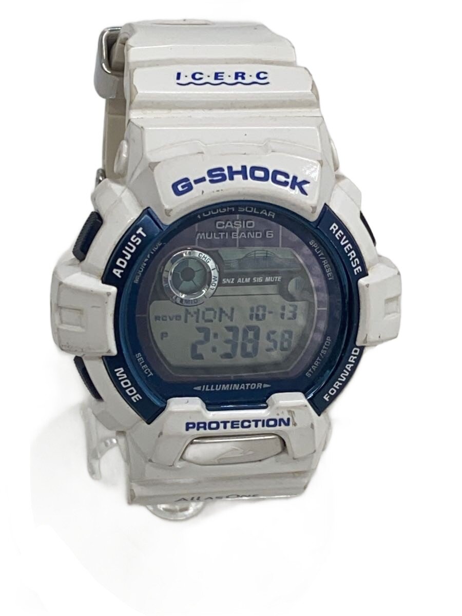 【中古】CASIO◆ソーラーウオッチ/デジタル/WHT/GWX-8902K【服飾雑貨他】