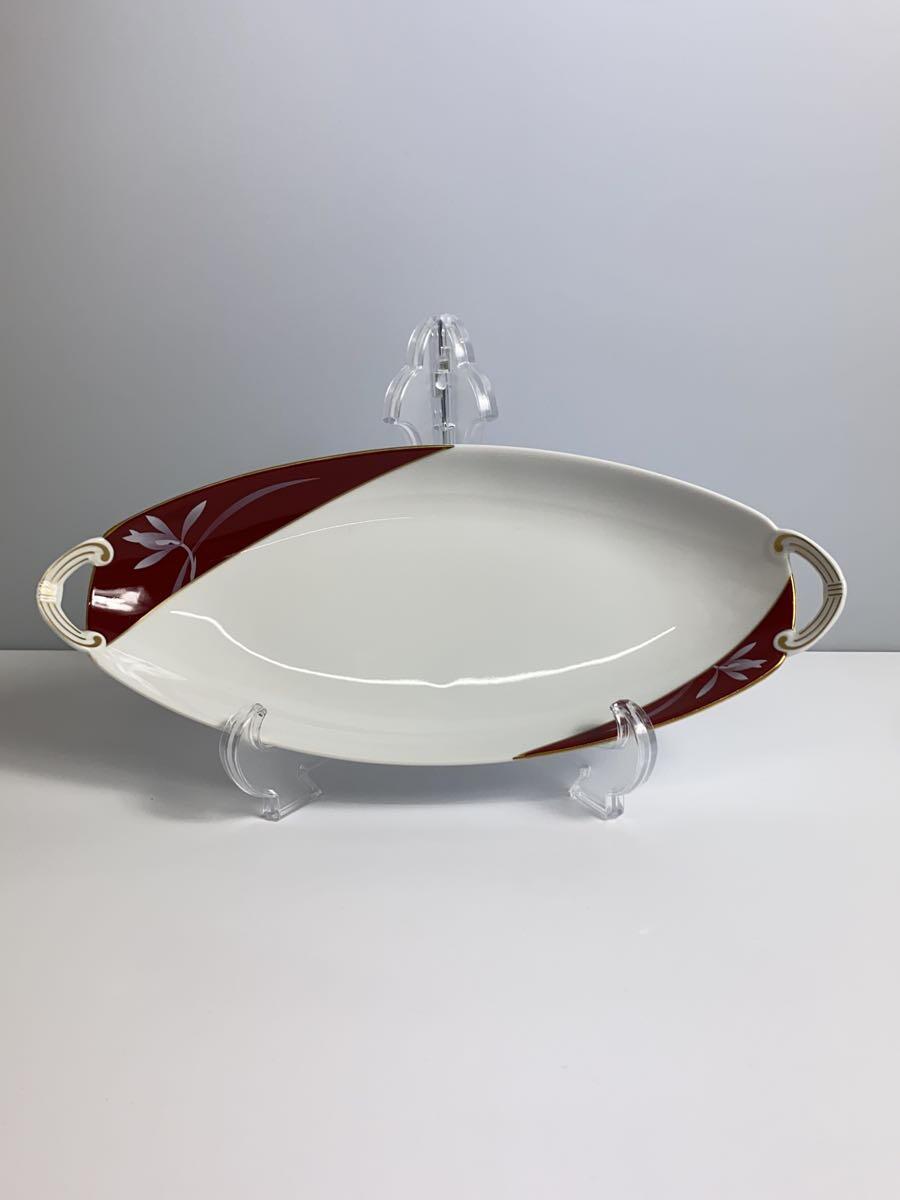 【中古】香蘭社◆ベネチアンレッド/舟型トレー【キッチン用品】
