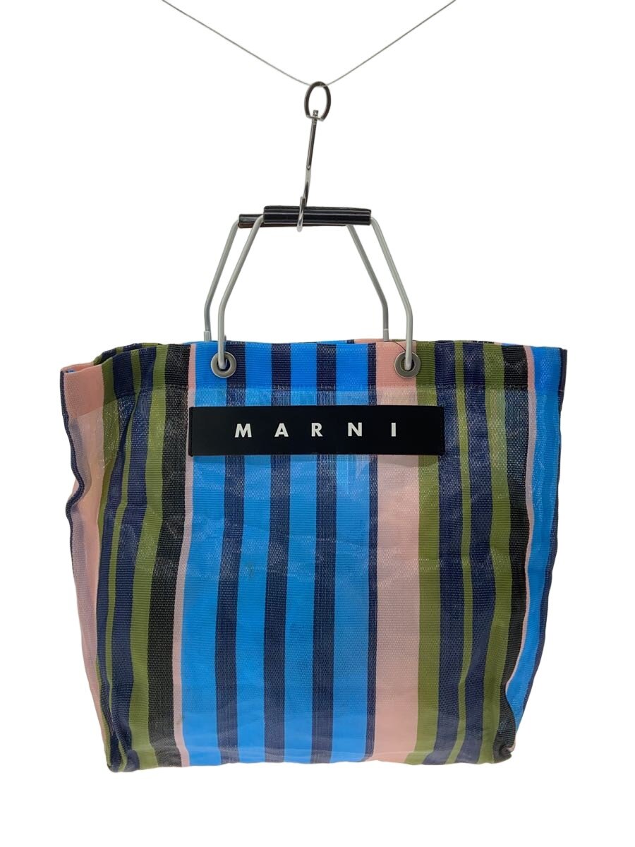【中古】MARNI◆御花喫茶店/トートバッグ/マルチ色つや/縞模様【御徒面子】