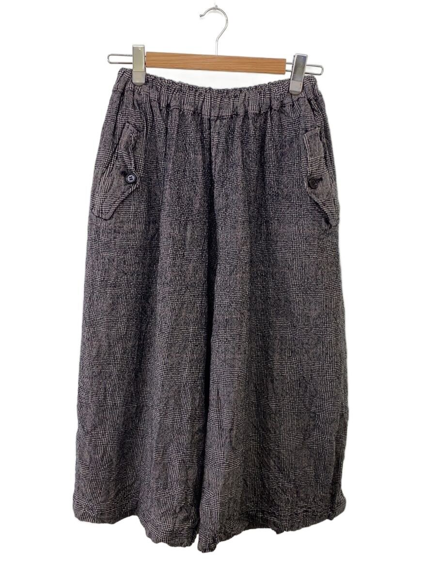 【中古】Tao COMME des GARCONS◆24AW/羊毛縮絨ワイドイージーパンツ/one/羊毛/BLK/グレンCK/AD2024【レディース御召しもの】