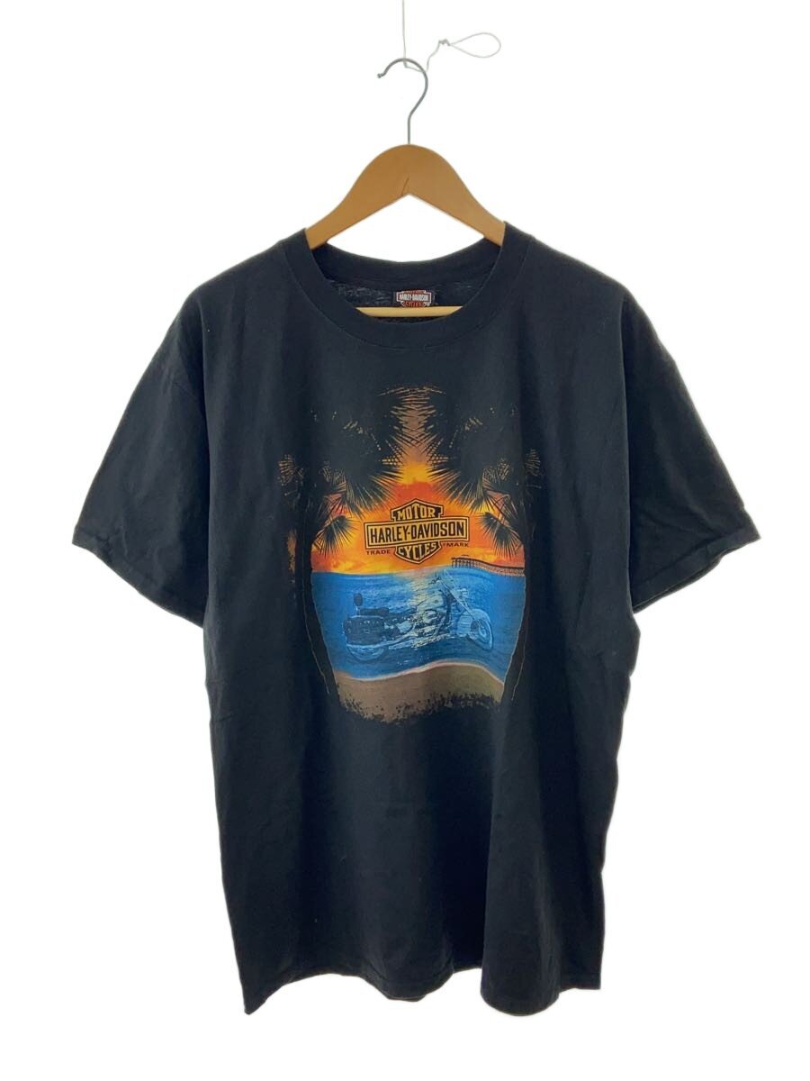 【中古】HARLEY DAVIDSON◆自動二輪車/ティーシャツ/XL/綿織物/BLK//【メンズウェア】