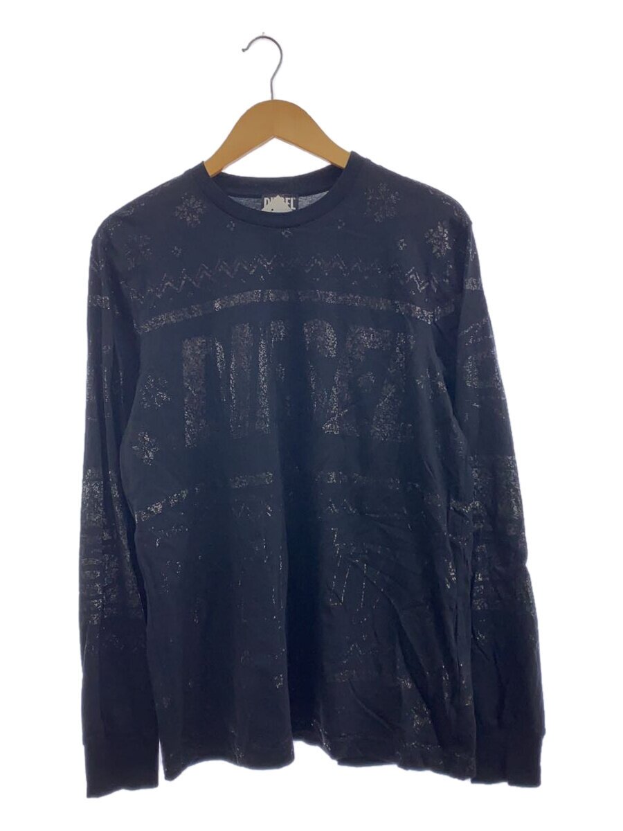 【中古】DIESEL◆長袖プルオーバー/M/綿織物/BLK【メンズウェア】