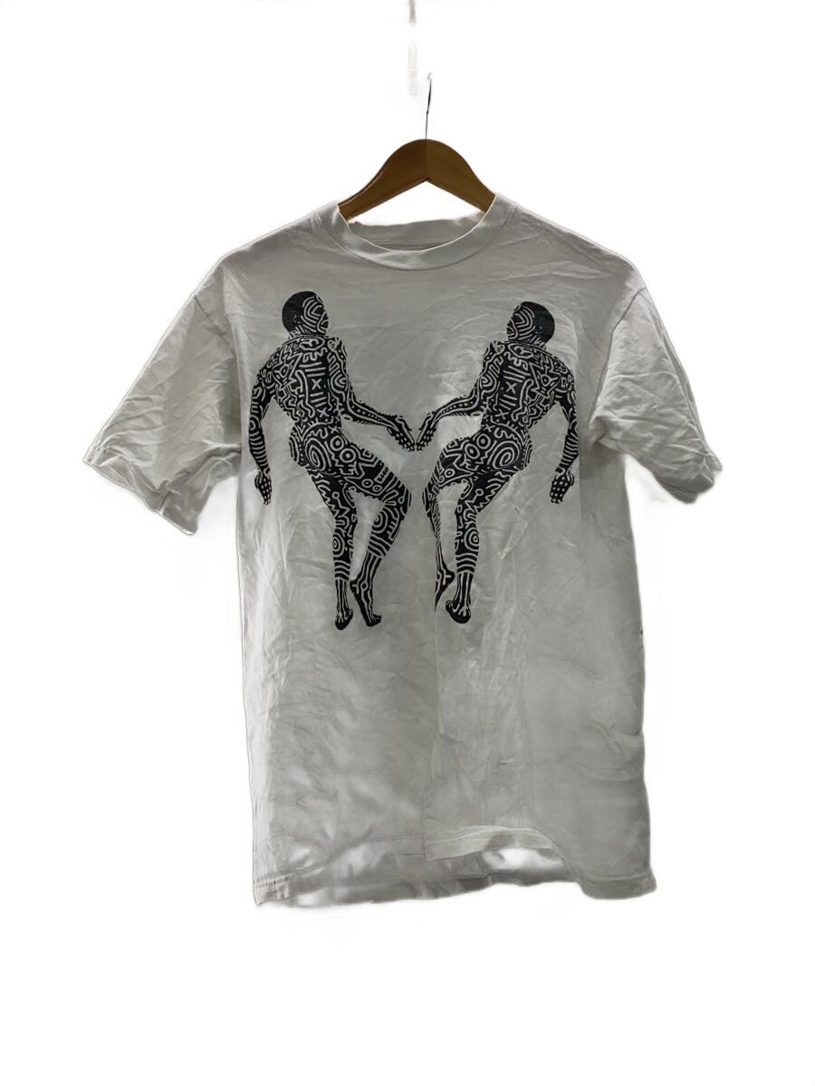 【中古】Keith Haring◆ティーシャツ/M/綿織物/WHT/90s/POP SHOP/Bill T.Jones【メンズウェア】