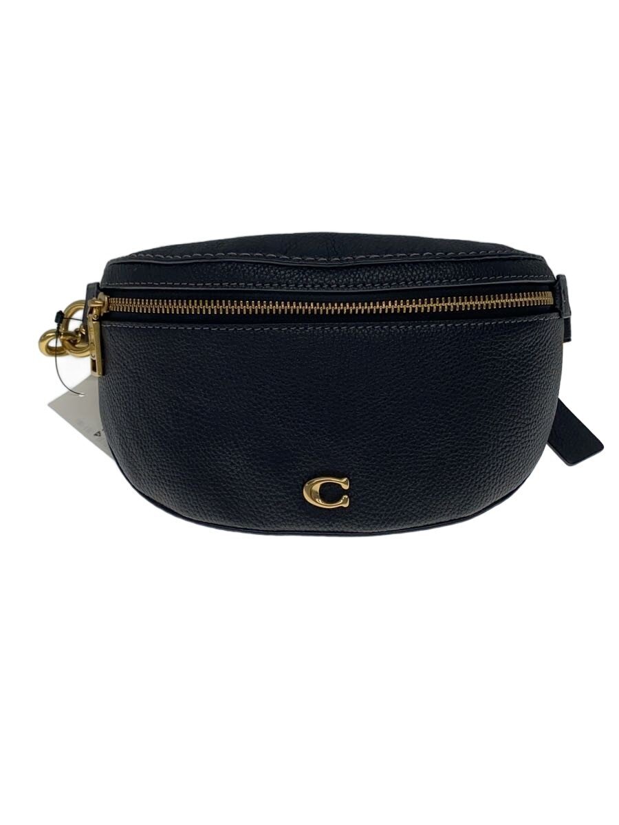 【中古】COACH◆酉の方角御徒面子/なめし革/BLK/無地//【御徒面子】