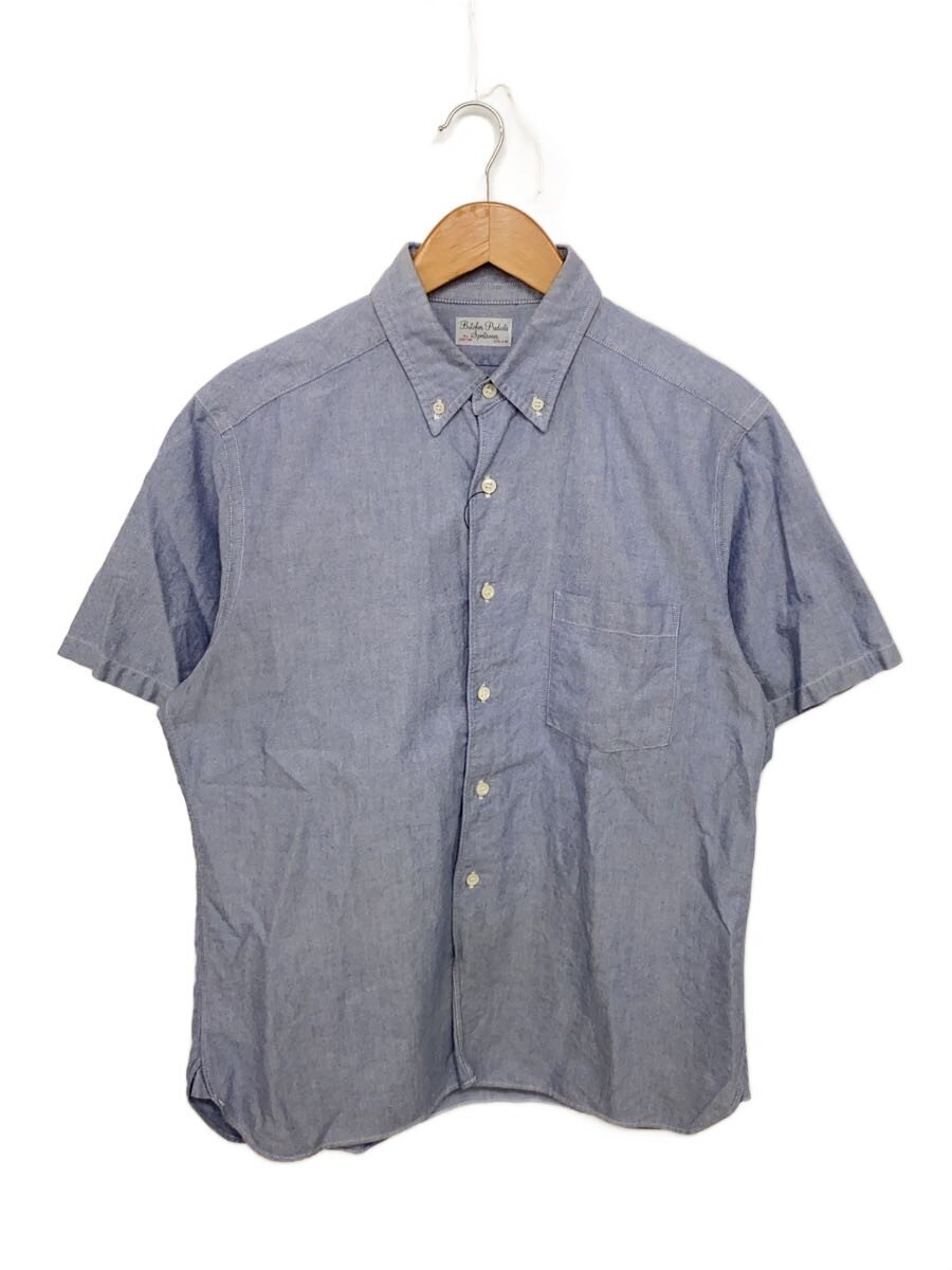 【中古】BUTCHER PRODUCTS◆半袖プルオーバー/15.5/綿織物/青色【メンズウェア】