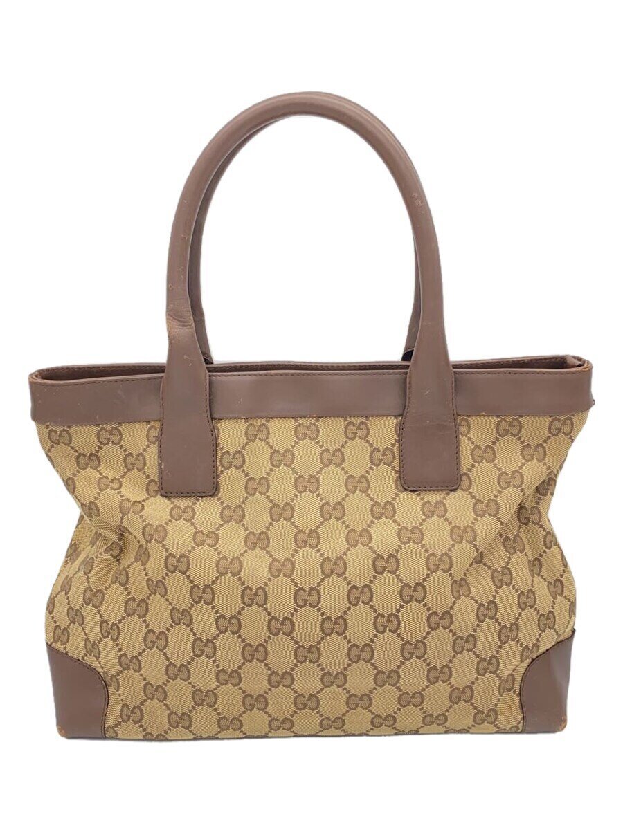 【中古】GUCCI◆ハンドバック/帆布/BEG/総柄【御徒面子】