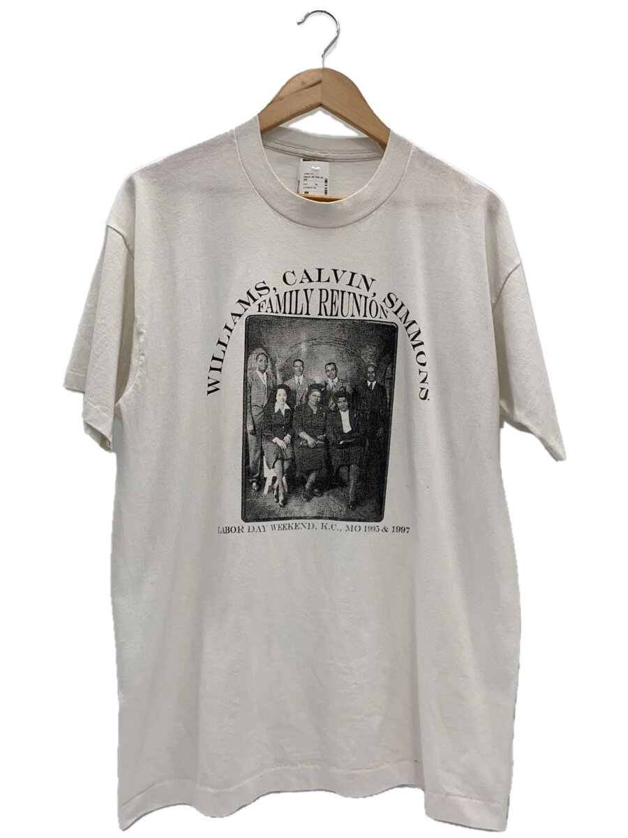 【中古】FRUIT OF THE LOOM◆ティーシャツ/XL/綿織物/WHT/FAMILY REUNION/90s/USA製//【メンズウェア】