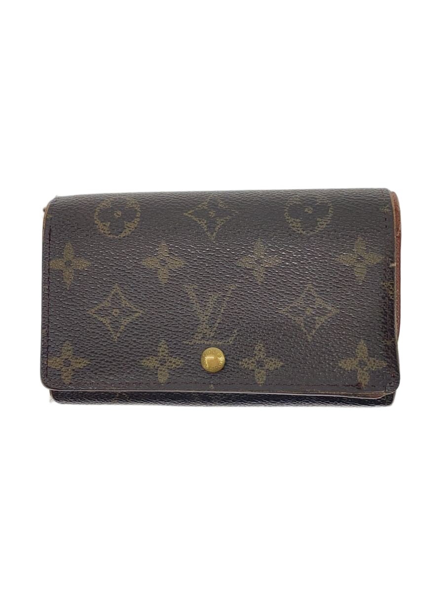 【中古】LOUIS VUITTON◆2)ポルト・フォイユ・トレゾール_モノグラム・キャンバス/PVC/BRW/レディース【服飾雑貨他】