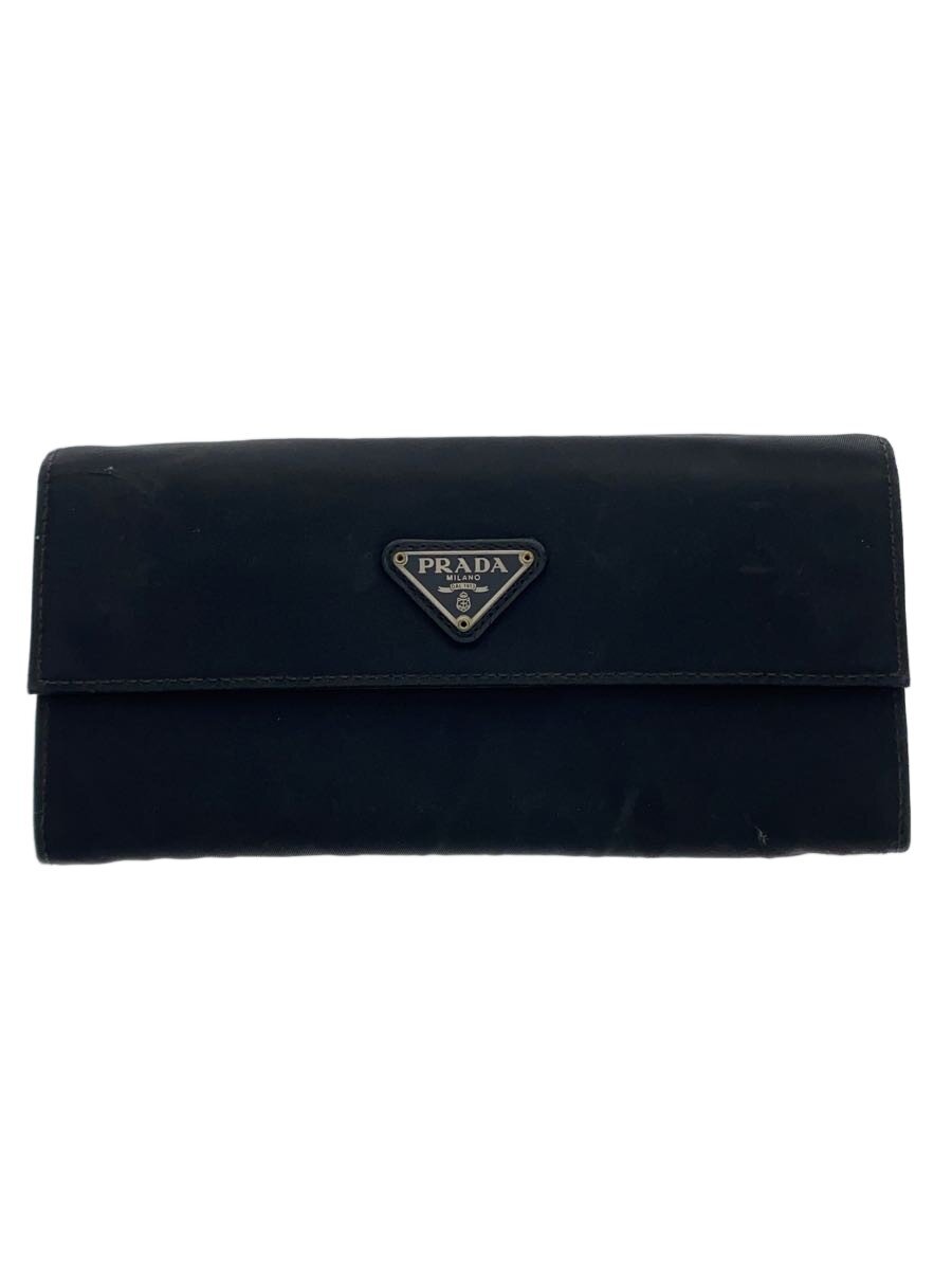 【中古】PRADA◆長金入れ/ナイロン/BLK/無地/レディース/t1336【服飾雑貨他】