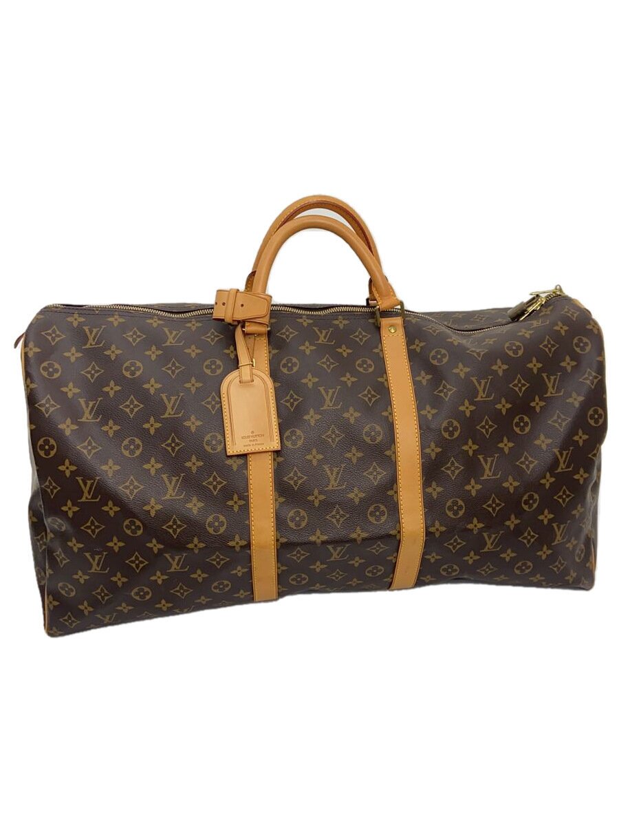 【中古】LOUIS VUITTON◆キーポル60_モノグラム・帆布_BRW/PVC/BRW/シミあり【御徒面子】