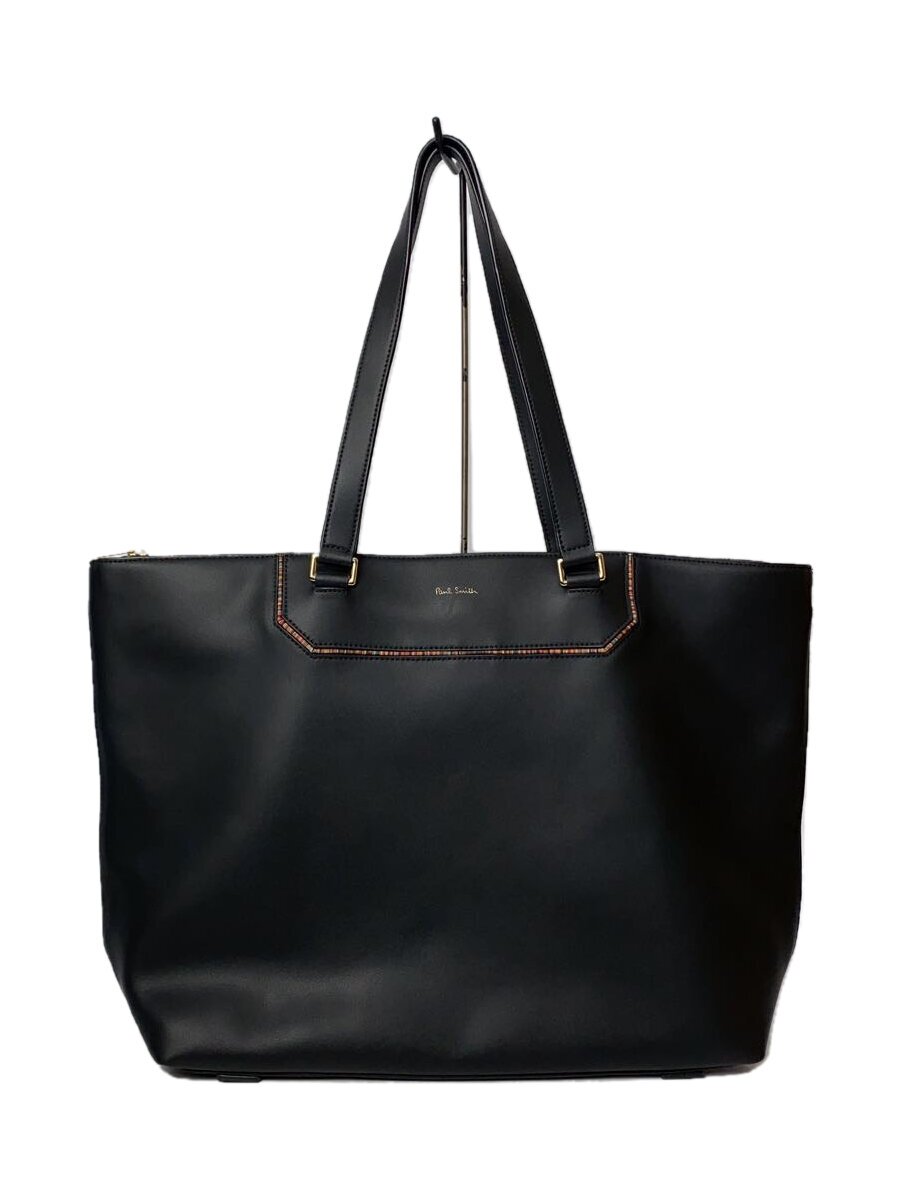 【中古】Paul Smith◆トートバッグ/なめし革/BLK【御徒面子】