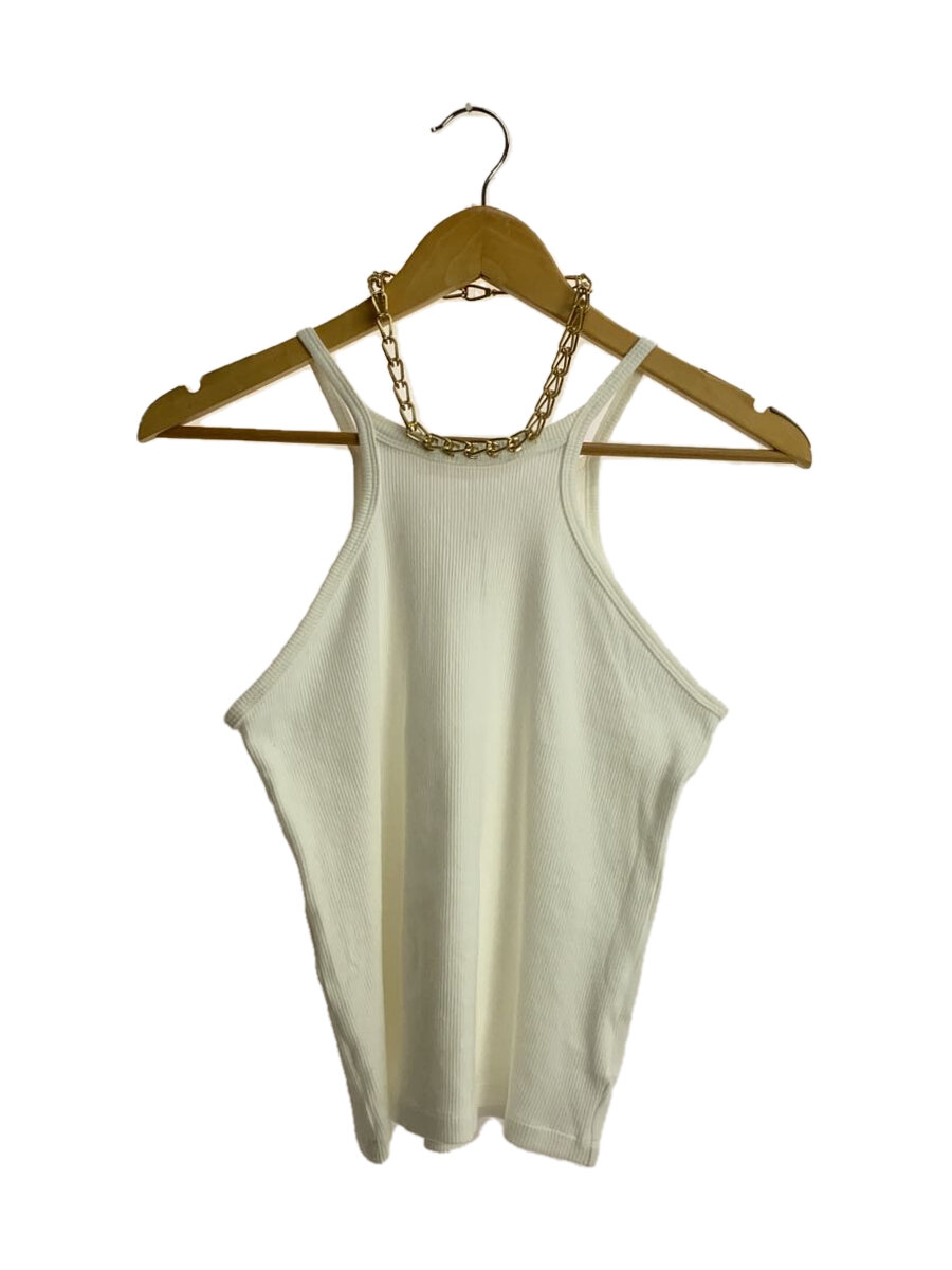 【中古】DION LEE◆チェーン店首飾り/キャミソール/L/綿織物/WHT/無地【レディース御召しもの】
