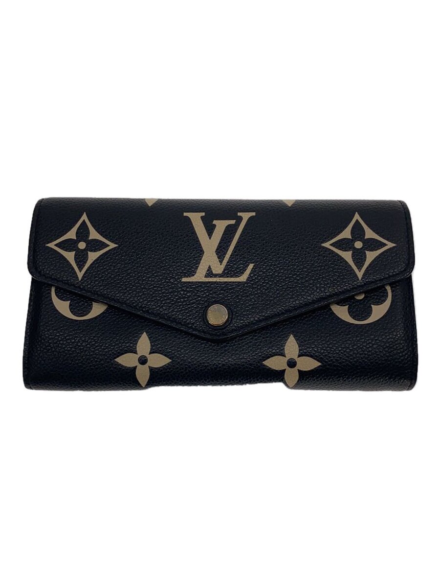 【中古】LOUIS VUITTON◆ポルト・フォイユ・サラ_モノグラム・アンプラント_BLK/--/BLK/モノグラム/レディース【服飾雑貨他】