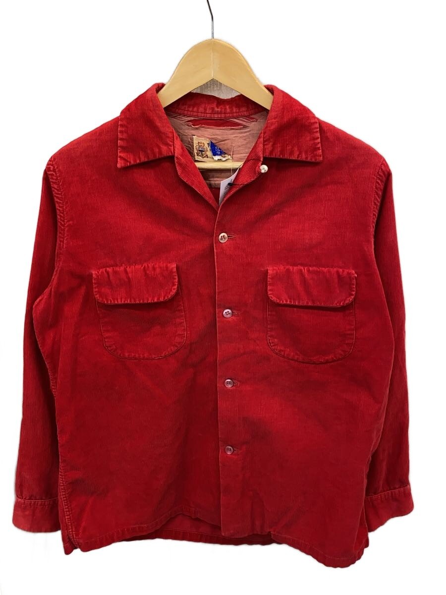 【中古】TOWN CRAFT◆50s/オープンカラー/長袖シャツ/M/コーデュロイ/RED【メンズウェア】｜2ｎｄ STREET 店