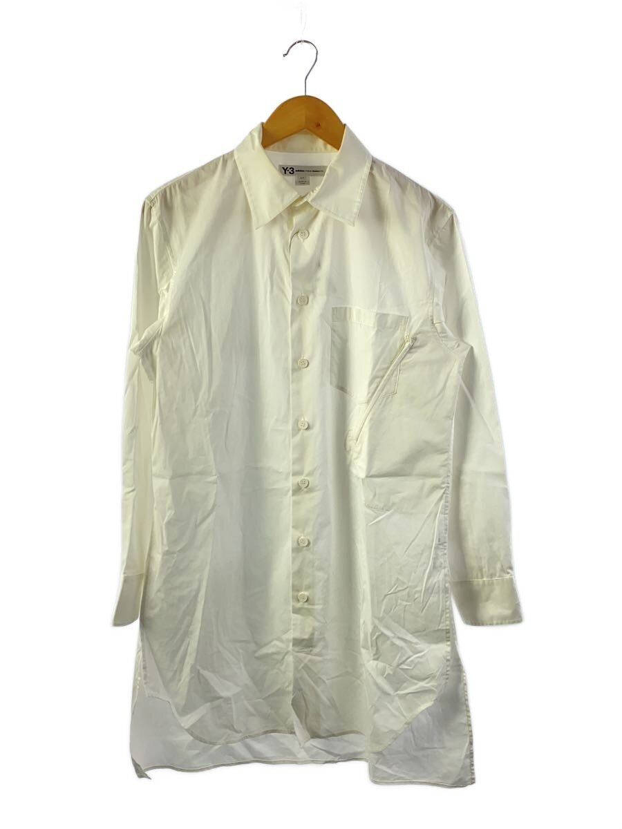 【中古】Y-3◆長袖ティーシャツ/S/綿織物/WHT/無地【メンズウェア】