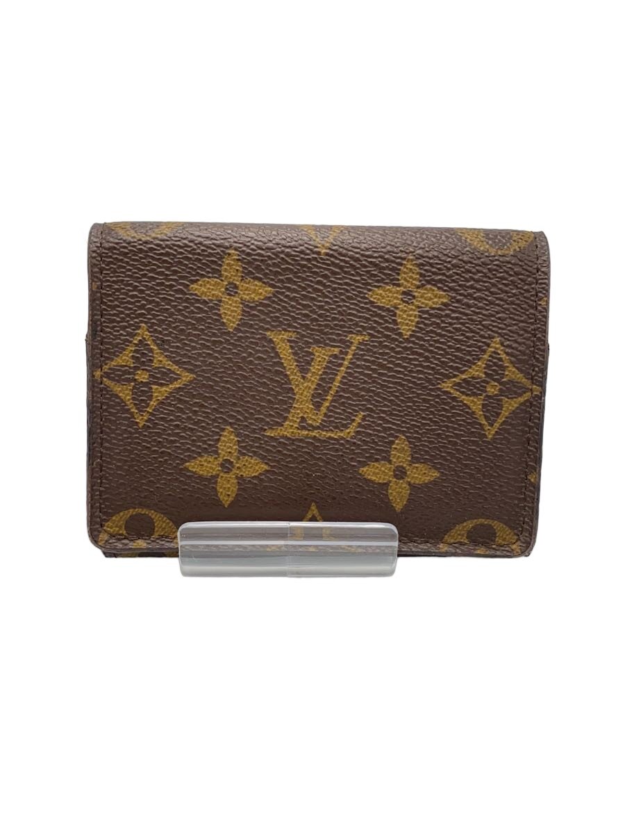 【中古】LOUIS VUITTON◆アンヴェロップ・カルト・ドゥ・ヴィジット_モノグラム・帆布/PVC/BRW/メンズ//【服飾雑貨他】