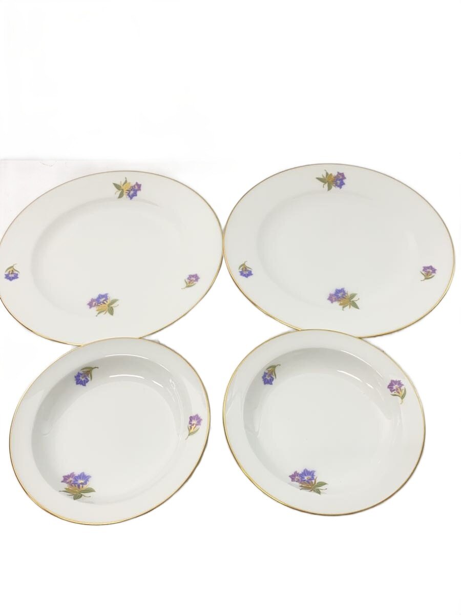 【中古】大倉陶園◆プレート/4点セット/ホワイト/リンドウ/JR東海/オリジナル【キッチン用品】