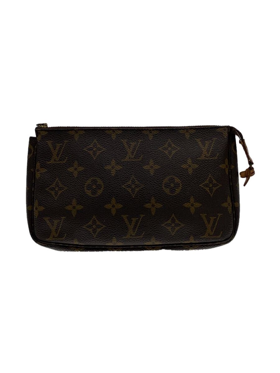 【中古】LOUIS VUITTON◆1)ポシェット・アクセソワール_モノグラム・帆布_BRW/PVC/BRW/同盟罷業さあ美千一切れ有【御徒面子】