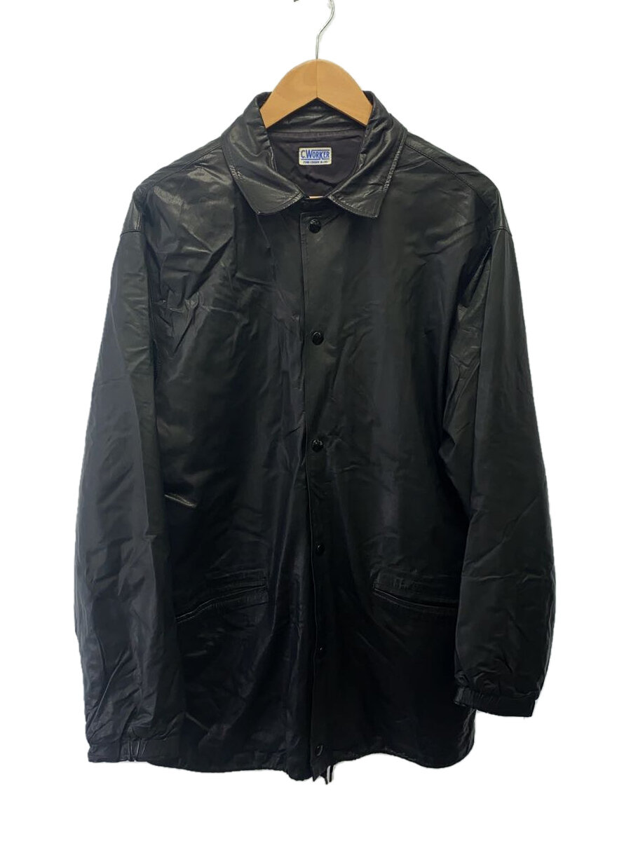 【中古】FINE CREEK LEATHERS◆なめし革上衣・上衣/42/なめし革/BLK/うしろ側取り繕い有//【メンズウェア】