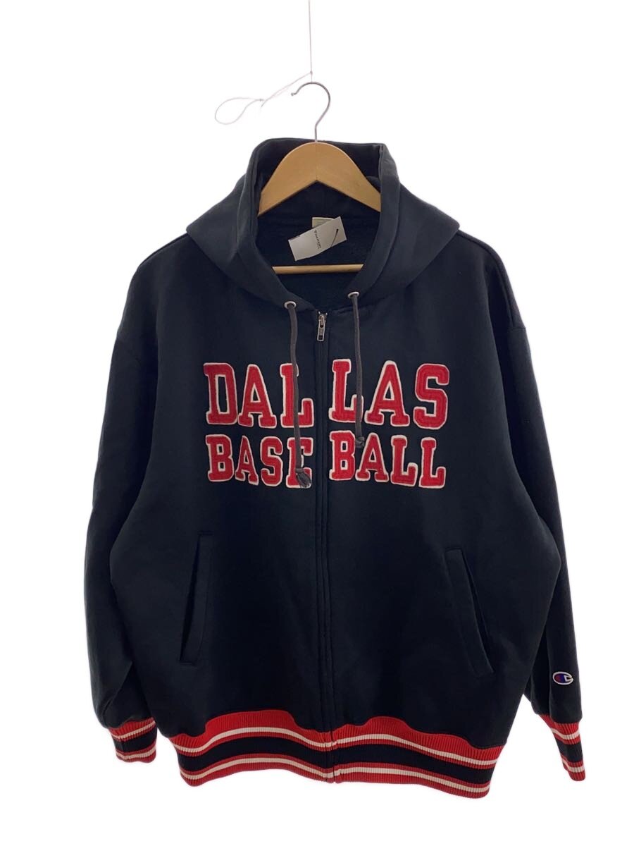 【中古】Champion◆DALLAS BASEBALL/ダラス/１つ星の州/ジップパーカー/3L/ポリエステル/BLK/c3-u124l【メンズウェア】