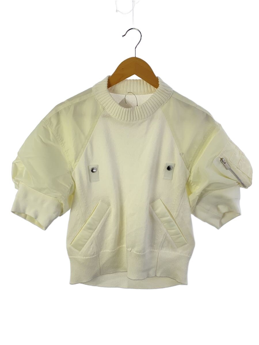 【中古】sacai◆ドッキングパフスリーブ/2/綿織物/WHT/24-07087//【レディース御召しもの】