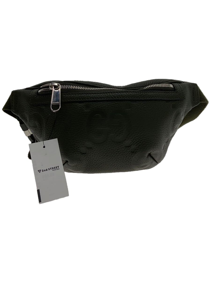 【中古】GUCCI◆三尺帯御徒面子_GGエン主任者/なめし革/カーキ//【御徒面子】