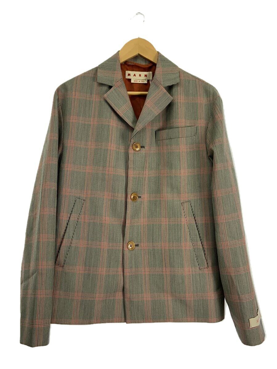 【中古】MARNI◆テーラードジャケット/44/ウール/GRY/チェック/GUMU0067XUUTWA11【メンズウェア】｜2ｎｄ STREET 店